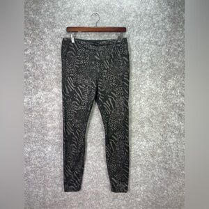 White House Black Market Leggings Womens 8 Black Animal Print Runway Jegging.